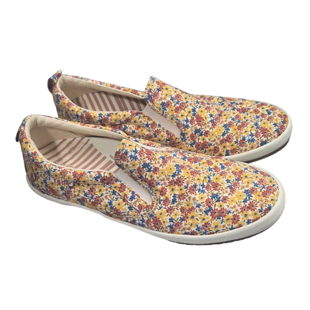 Taos Dandy Boho Floral Canvas Slip-On Sneakers Shoes Women's 9.5 Flower Power